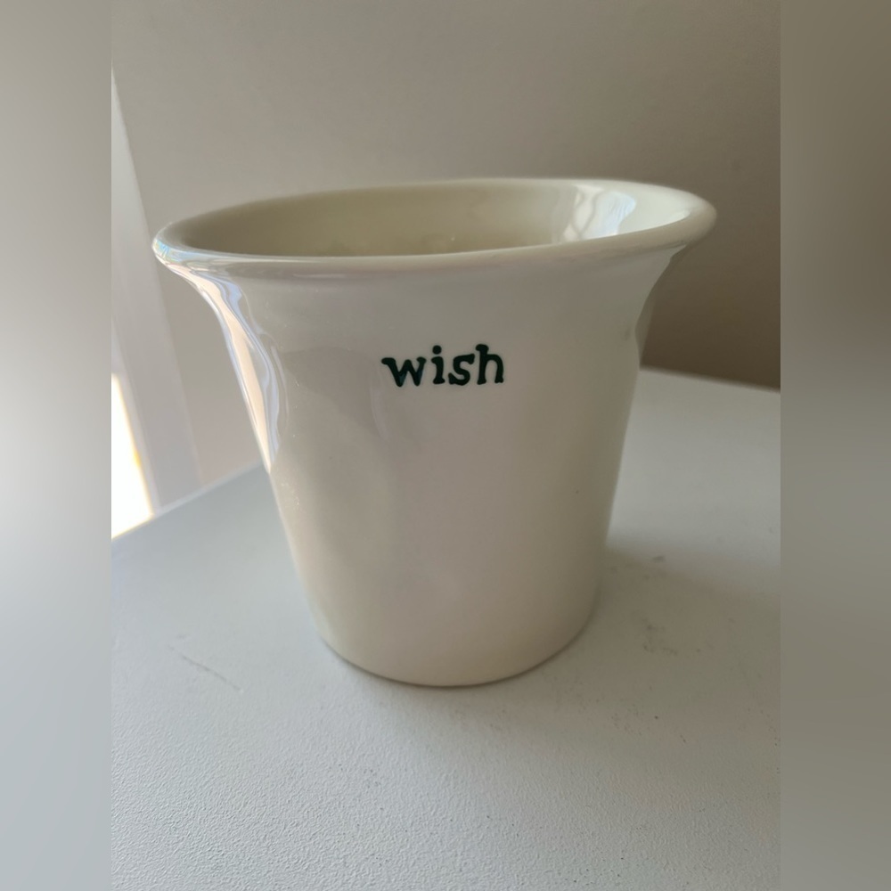 Pottery Barn Classic Farmhouse Style Vase | Wish | White With Green Lettering
